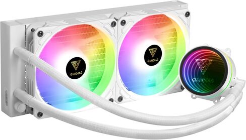 مبرد سائل GAMDIAS AURA GLV2 240 مم AIO CPU، تصميم كابل مخفي، مضخة قابلة للدوران بالكامل، مروحة PWM عالية الأداء، مزامنة ARGB MB و30 تأثيرات ضوئية مدمجة، Intel LGA 1700/1200، AMD AM5/AM4، أسود in Saudi Arabia
