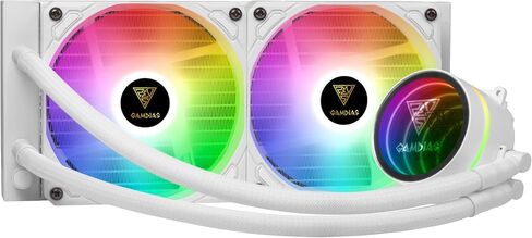 مبرد سائل GAMDIAS AURA GLV2 240 مم AIO CPU، تصميم كابل مخفي، مضخة قابلة للدوران بالكامل، مروحة PWM عالية الأداء، مزامنة ARGB MB و30 تأثيرات ضوئية مدمجة، Intel LGA 1700/1200، AMD AM5/AM4، أسود in Saudi Arabia