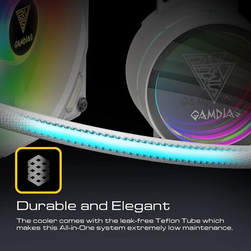 مبرد سائل GAMDIAS AURA GLV2 240 مم AIO CPU، تصميم كابل مخفي، مضخة قابلة للدوران بالكامل، مروحة PWM عالية الأداء، مزامنة ARGB MB و30 تأثيرات ضوئية مدمجة، Intel LGA 1700/1200، AMD AM5/AM4، أسود in Saudi Arabia