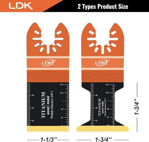 LDK 20pcs Titanium Oscillating Saw Blades, Universal Multitool Blades for Metal Wood Cutting, Multi Tool Blades Fit Dewalt Worx Rockwell Ryobi Bosch Fein Milwaukee in Kuwait
