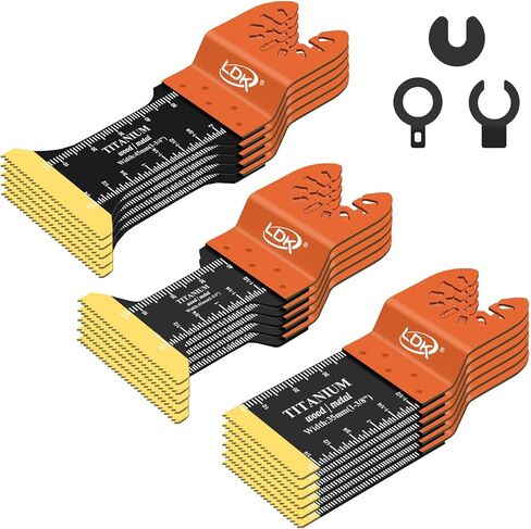 LDK 20pcs Titanium Oscillating Saw Blades, Universal Multitool Blades for Metal Wood Cutting, Multi Tool Blades Fit Dewalt Worx Rockwell Ryobi Bosch Fein Milwaukee in Kuwait
