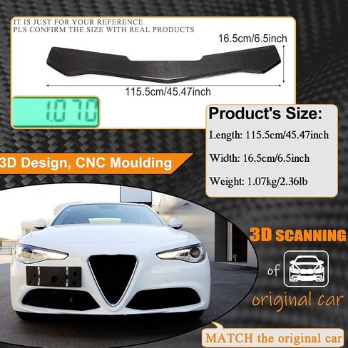 MCARCAR KIT ألياف الكربون الجبهة حافة مصد السيارة يناسب ألفا روميو جوليا سبورت سيدان 2016-2020 CF مصنع المخرج الذقن المفسد الفاصل حامي in Kuwait