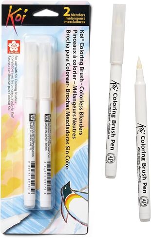 SAKURA Koi Colorless Blender Brush Set - Clear Watercolor Brush Pen - Colorless - 2 Pack in Saudi Arabia