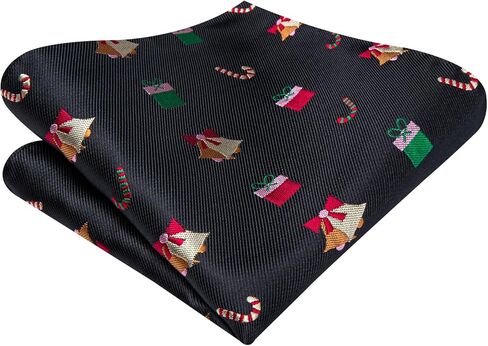 Hi-Tie Christmas Bowtie for Men Self Bow Tie Lapel Pin Sets Pocket Square Cufflinks Silk Xmas Party Festival in Kuwait