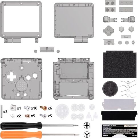 IPS Ready Upgraded eXtremeRate Clear Black Custom Replacement Housing Shell for Gameboy Advance SP GBA SP – Compatible with Both IPS & Standard LCD – Console & Screen NOT Included in Saudi Arabia