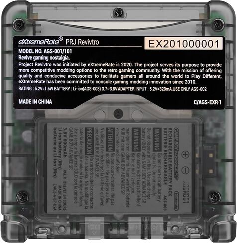 IPS Ready Upgraded eXtremeRate Clear Black Custom Replacement Housing Shell for Gameboy Advance SP GBA SP – Compatible with Both IPS & Standard LCD – Console & Screen NOT Included in Saudi Arabia