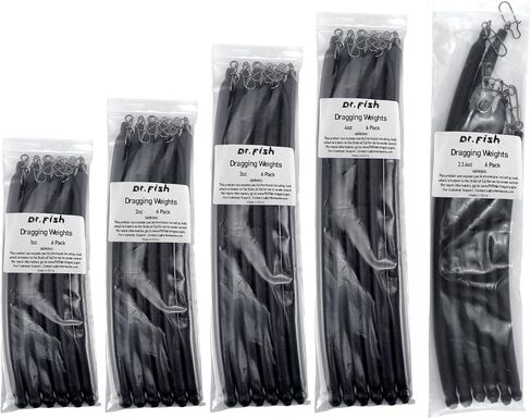Dr.Fish 6 Pack Dragging Weights for Catfishing Trolling, Drifting Dragging Sinkers Bottom Search Lead Stick Weights Catfish Fishing Trolling Weights 1oz 2oz 3oz 4oz in Saudi Arabia