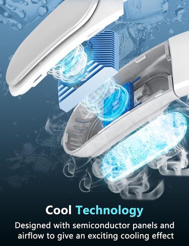 Karcusiny مروحة الرقبة المحمولة AC مكيف الهواء بدون استخدام اليدين مروحة خالية من الشفرة 360 درجة تبريد يمكن ارتداؤها مروحة الرقبة 5000 مللي أمبير مروحة شخصية قابلة للشحن للسفر الداخلي والخارجي (Style1-White) in Saudi Arabia