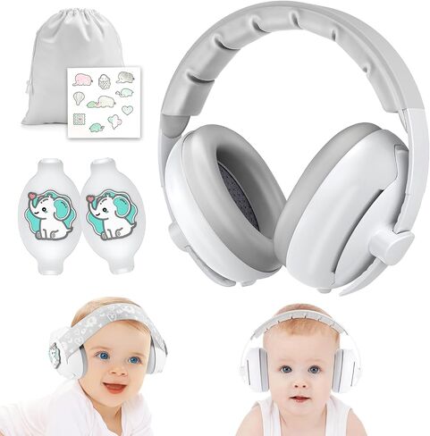 2-in-1 Baby Headphones for Noise Cancelling, Adjustable Ear Muff Noise Protection for Infant Toddler- Travel Essential in Kuwait