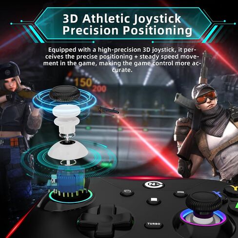 FAHJYXOM Wired PC Game Controller，Enhanced Wired 7.6ft Controller with Hall Trigger/RGB Illumination/High Speed Chip - No Drift - 500HZ Feedback/For Windows 11/10/7/PC, Steam (Gray) in Saudi Arabia