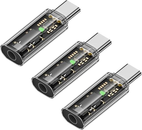 AreMe USB C إلى 3.5 ملم محول صوت 3 حزم، محول مقبس سماعة الرأس من النوع C إلى 3.5 ملم لهواتف iPhone 15/15 Plus/15 Pro/15 Pro Max وMacBook وiPad والمزيد من الأجهزة من النوع C in Kuwait