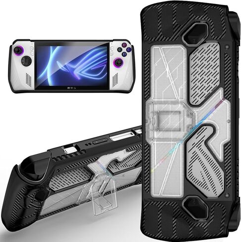 Miimall Compatible for ROG Ally Case, Shock-Absorption Anti-Slip&Scratch Slim Cover with Kickstand Military Grade Protector Case for Asus ROG Ally Handheld Game 2023 Accessories-Black in Saudi Arabia