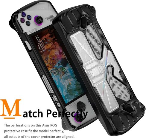 Miimall Compatible for ROG Ally Case, Shock-Absorption Anti-Slip&Scratch Slim Cover with Kickstand Military Grade Protector Case for Asus ROG Ally Handheld Game 2023 Accessories-Black in Saudi Arabia