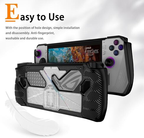 Miimall Compatible for ROG Ally Case, Shock-Absorption Anti-Slip&Scratch Slim Cover with Kickstand Military Grade Protector Case for Asus ROG Ally Handheld Game 2023 Accessories-Black in Saudi Arabia