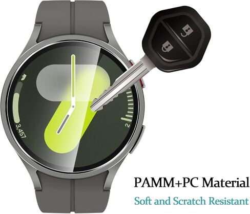 عبوتان من الزجاج المقسى لساعة Samsung Galaxy Watch 7 40 مم/ساعة 6 40 مم/واتش FE 40 مم واقي شاشة، صلابة 9H، مقاومة فائقة، مضادة لبصمات الأصابع، لا فقاعات، HD-شفاف، فيلم ساعة تغطية كاملة لساعة Galaxy Watch 7 40 مم in Kuwait