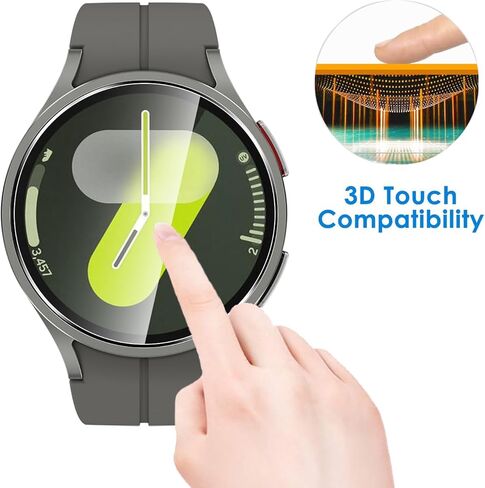 عبوتان من الزجاج المقسى لساعة Samsung Galaxy Watch 7 40 مم/ساعة 6 40 مم/واتش FE 40 مم واقي شاشة، صلابة 9H، مقاومة فائقة، مضادة لبصمات الأصابع، لا فقاعات، HD-شفاف، فيلم ساعة تغطية كاملة لساعة Galaxy Watch 7 40 مم in Kuwait