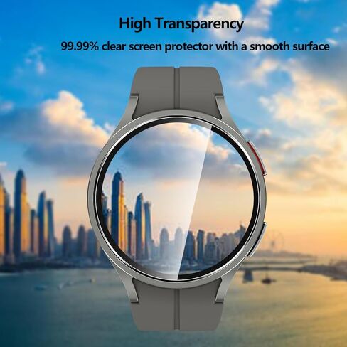 عبوتان من الزجاج المقسى لساعة Samsung Galaxy Watch 7 40 مم/ساعة 6 40 مم/واتش FE 40 مم واقي شاشة، صلابة 9H، مقاومة فائقة، مضادة لبصمات الأصابع، لا فقاعات، HD-شفاف، فيلم ساعة تغطية كاملة لساعة Galaxy Watch 7 40 مم in Kuwait