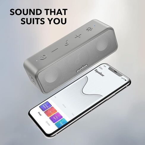مكبر صوت بلوتوث Soundcore 3 مع صوت ستيريو، ومشغلات غشاء من التيتانيوم النقي، وتقنية PartyCast، وBassUp، ووقت تشغيل 24 ساعة، وIPX7 مقاوم للماء، وتطبيق لمعادل الصوت المخصص، للاستخدام في المنزل وفي الهواء الطلق والشاطئ (متجدد) in Saudi Arabia