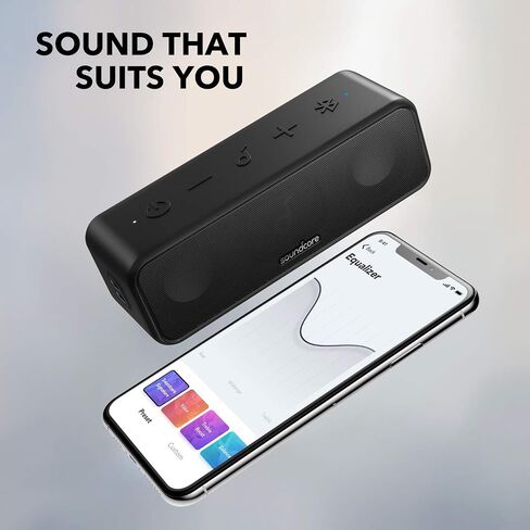 مكبر صوت بلوتوث Soundcore 3 مع صوت ستيريو، ومشغلات غشاء من التيتانيوم النقي، وتقنية PartyCast، وBassUp، ووقت تشغيل 24 ساعة، وIPX7 مقاوم للماء، وتطبيق لمعادل الصوت المخصص، للاستخدام في المنزل وفي الهواء الطلق والشاطئ (متجدد) in Saudi Arabia
