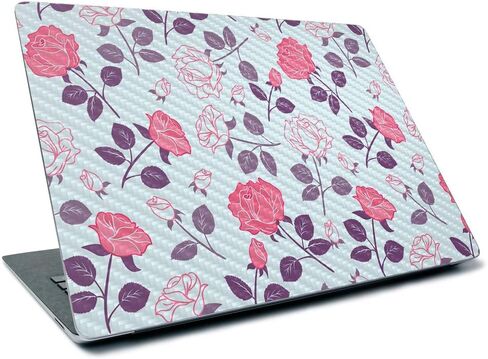 MightySkins Carbon Fiber Skin for Microsoft Surface Laptop 3 13.5" (2019) - Vintage Floral,Textured Carbon Fiber Finish,Easy to Apply, Remove, and Change Styles, in Saudi Arabia