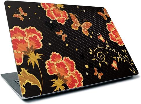 MightySkins Carbon Fiber Skin for Microsoft Surface Laptop 3 13.5" (2019) - Vintage Floral,Textured Carbon Fiber Finish,Easy to Apply, Remove, and Change Styles, in Saudi Arabia