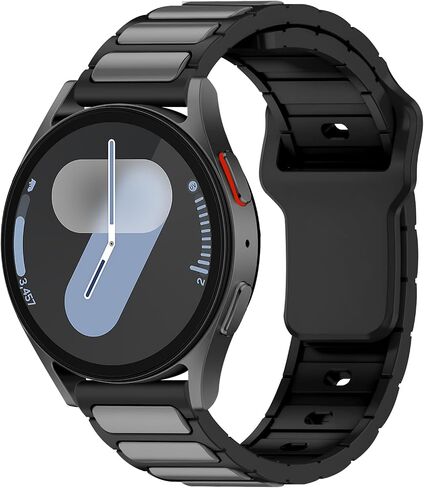 Silicone Sport Rugged Bands Compatible for Samsung Galaxy Watch 7 40mm 44mm/Watch FE 4 5 Pro 6 Band 40mm 44mm 45mm/Watch 6 Classic 43mm 47mm, 20mm Soft Breathable Adjustable Strap for Men in Saudi Arabia