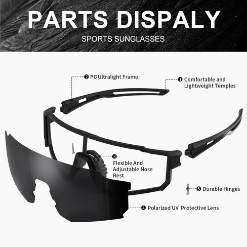 Polarized Sports Sunglasses Men Women, Outdoors UV Protection Sun glasses,Cycling Fishing Baseball Running Sunglasses in Saudi Arabia