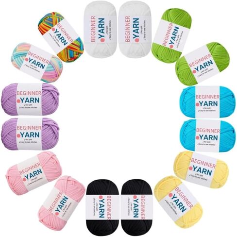 Yarn for Crocheting,Easy Peasy Yarn,Beginner Yarn with Easy-to-See Stitches,Beginner Yarn for Crocheting,Beginner Crochet Yarn in Kuwait