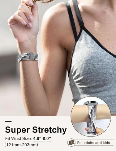 JR.DM 20mm Braided Sport Loop Band Compatible with Samsung Galaxy Watch 7 6 4 5 FE 40mm 44mm/Watch 6 4 Classic 47mm 43mm 42mm 46mm/Watch 5 Pro 45mm, 20mm Elastic Stretchy Nylon Strap Men Women in Saudi Arabia