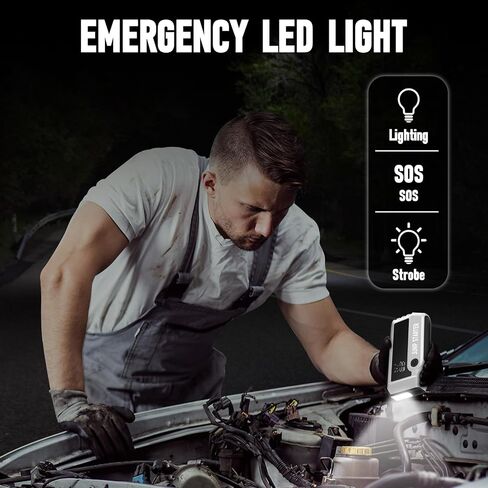 Car Battery Jump Starter, 3000A Peak Jump Starter Up to 6.0L Gas & 3.0L Diesel Engines,12V Portable Lithium Jump Box, Auto Booster Battery Charger Power Bank, LED Light, LCD Screen in Saudi Arabia