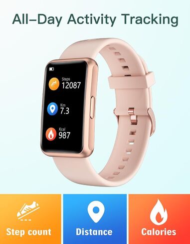 HUAKUA Fitness Tracker No Bluetooth No APP No Phone Needed, Fitness Watch for Men Women Parents IP68 Waterproof with Full Touch Screen Steps Calories Counter Sleep Tracker Alarm Clocks (Black) in Saudi Arabia