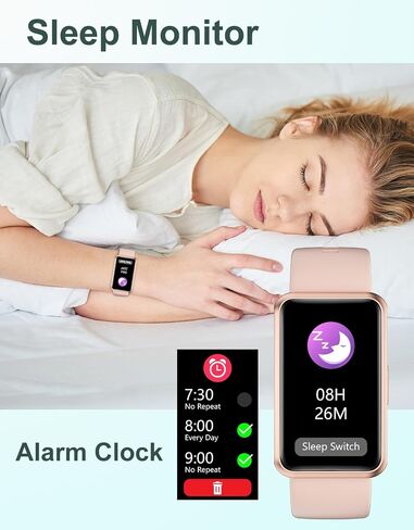 HUAKUA Fitness Tracker No Bluetooth No APP No Phone Needed, Fitness Watch for Men Women Parents IP68 Waterproof with Full Touch Screen Steps Calories Counter Sleep Tracker Alarm Clocks (Black) in Saudi Arabia