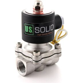 U.S. Solid 1inches Stainless Steel Electric Solenoid Valve 110VAC Normally Closed Air Water