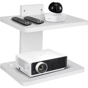 Small Mini Projector Shelf/Projector Wall Mount Floating Shelf/Router Shelf/Modem Cable Box Shelf/Projector Rack Holder/Projector Mount by Solid Wood WT2