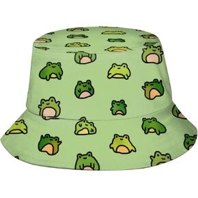 Frog Bucket Hat for Women Men Summer Outdoor Foldable Wide Brim Fisherman Hat Fishing Sun Hat