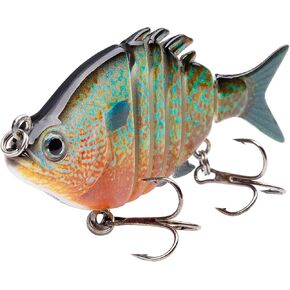 Bassdash SwimPanfish 2.5"/0.34oz Hard Bluegill Swimbaits Multi Jointed Topwater Trout Bass Fishing Crank Lure for Freshwater and Saltwater