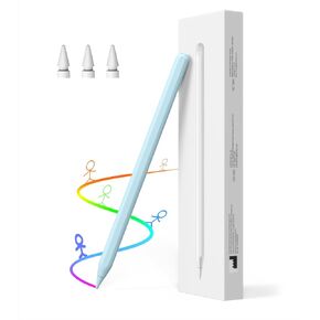 MoKo iPad Pencil 2nd Generation with Magnetic Wireless Charging,Apple Pencil 2nd Generation,Stylus Pen for iPad Pro 12.9 in 6/5/4th,iPad Pro 11 in 4/3,iPad Air 5/4,iPad Mini 6th,Tilt & Palm,Blue