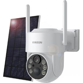 2 Pack 4MP Security Camera Wireless Outdoor, 6 Spotlights and 2.5K HD Color Night Vision Solar Powered Camera with 2.4GHz Wifi, APP Control, PIR Sensor, 2-Way Audio, IP66, SD Card/Cloud Storage