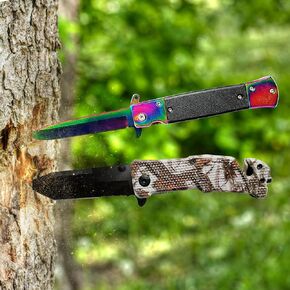 vivicreate Pocket Knives, 2 Piece Set, Stainless Steel Blades, ABS Handles, for Camping