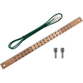 19 Inch Bus Bar Kit with 4 foot Grounding Cable UL Listed for Data Rack/Cabinet/Enclosure (Copper Ground Busbar 19 Inch)