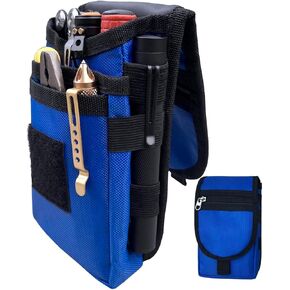 Belt Tool Pouch Holster, Multitool Organizer Pouch for EDC Gears Cellphone Case, Maezar Utility Pouch Bag, Nylon Tactical Pouch for Men, Small Pocket Pouch with D-Ring, Zipper(Blue)
