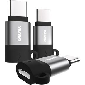 Lightning Female to USB-C Male Adapter Compatible with iPhone 16 15 Pro Max Airpods Pro 2 and More Type C Devices | 30W PD Fast Charging | Not for Audio/OTG - 3 Pack