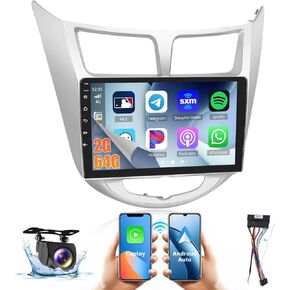 for Hyundai Accent 2010-2016/REIAN 2010-2012/VERNA 2014 Android Car Stereo Wireless Apple Carplay, 2+64G 9 Inch IPS Touchscreen Car Radio Receiver with GPS Navigation FM Bluetooth WiFi HiFi EQ