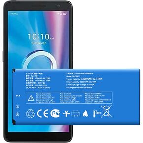 WUHAO Replacement Battery TLi028C7 [2024 Upgraded] 3300mAh for Alcatel per 1A 1B Year 2020 Phone 5002H, A3 A509DL Tracfone Battery