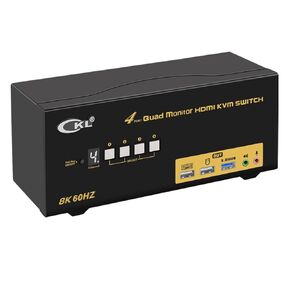 CKL 8K HDMI 2.1 KVM Switch (2 Computers 4 Monitors)