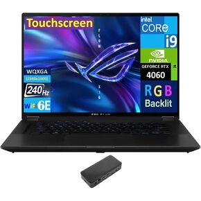 ASUS ROG Flow X16 2-in-1 Laptop 16.0" Touchscreen WQXGA Display (Intel i9-13900H, 32GB DDR5, 1TB PCIe SSD, RGB KB, Thunderbolt 4, WiFi 6E, Webcam, Bluetooth 5.3, Win 11 Pro) w/USB-C Dock