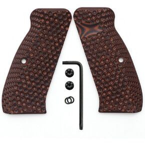 Cool Hand G10 Grips for CZ 75 Full Size, SP-01, 75B BD, Pistol Grips Screws Included, Palm Swell Back Style, Mag Release, Golf Ball Dimple Texture