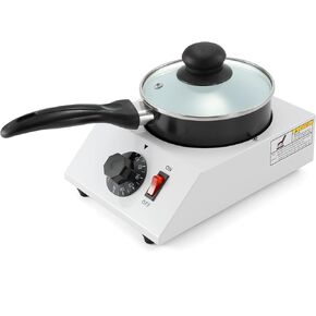 Electric Chocolate Melting Pot with Dual 1L Ceramic Coated Pots, Aluminum Heat Conduction, PTC Energy-Saving Mode, Precise Temperature Control, 80W, 110V - Ideal for Home & Small Commercial Use