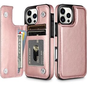 HianDier for iPhone 16 Pro Case with Card Holder PU Leather for iPhone 16 Pro Case Wallet with Magnetic Closure Case for iPhone 16 Pro Shockproof Protective Cover for iPhone 16 Pro Phone Case