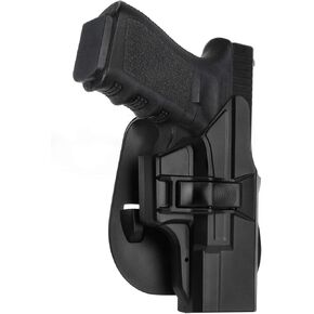 G19 Holster, OWB Holster for Glock 19 19X 44 45 (Gen 1-5), Glock 23 32 (Gen 1-4), Outside Waistband Polymer Holster, 60° Adjustable Gun Holster, Open Carry Belt Holster, Fast Release - Right Handed